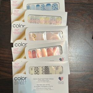 Color Street Nail Polish Strips Set - Multicolor Lot of 5 brand new sets